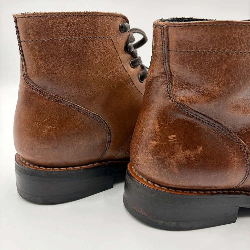 Thursday Boot Co Captain Brandy Leather Cap Toe Lace Up Boots Mens 8.5